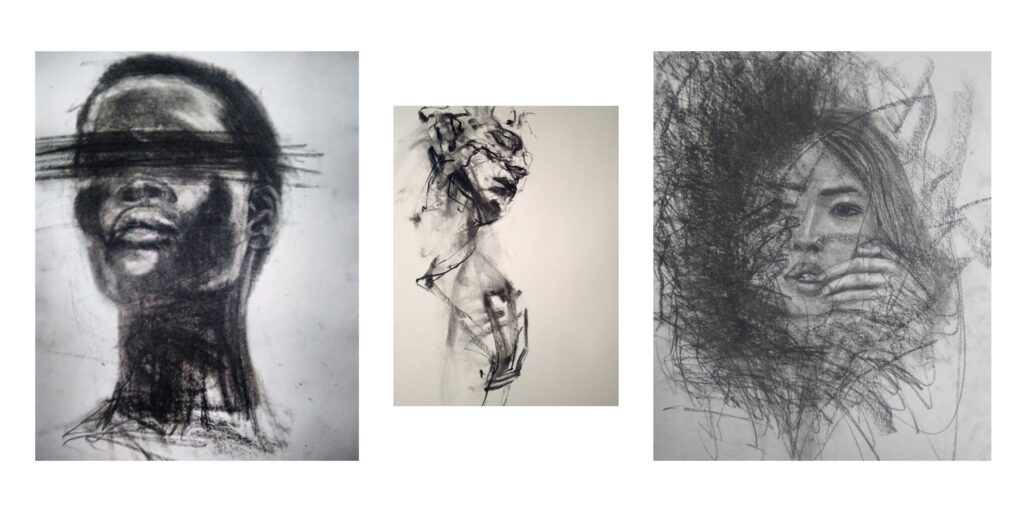 Abstract charcoal drawings